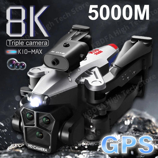 KBDFA K10 Max Drone Professional Aerial Photography Aircraft 8K Three-Camera HD One-Key Return Obstacle Avoidance GPS Drone